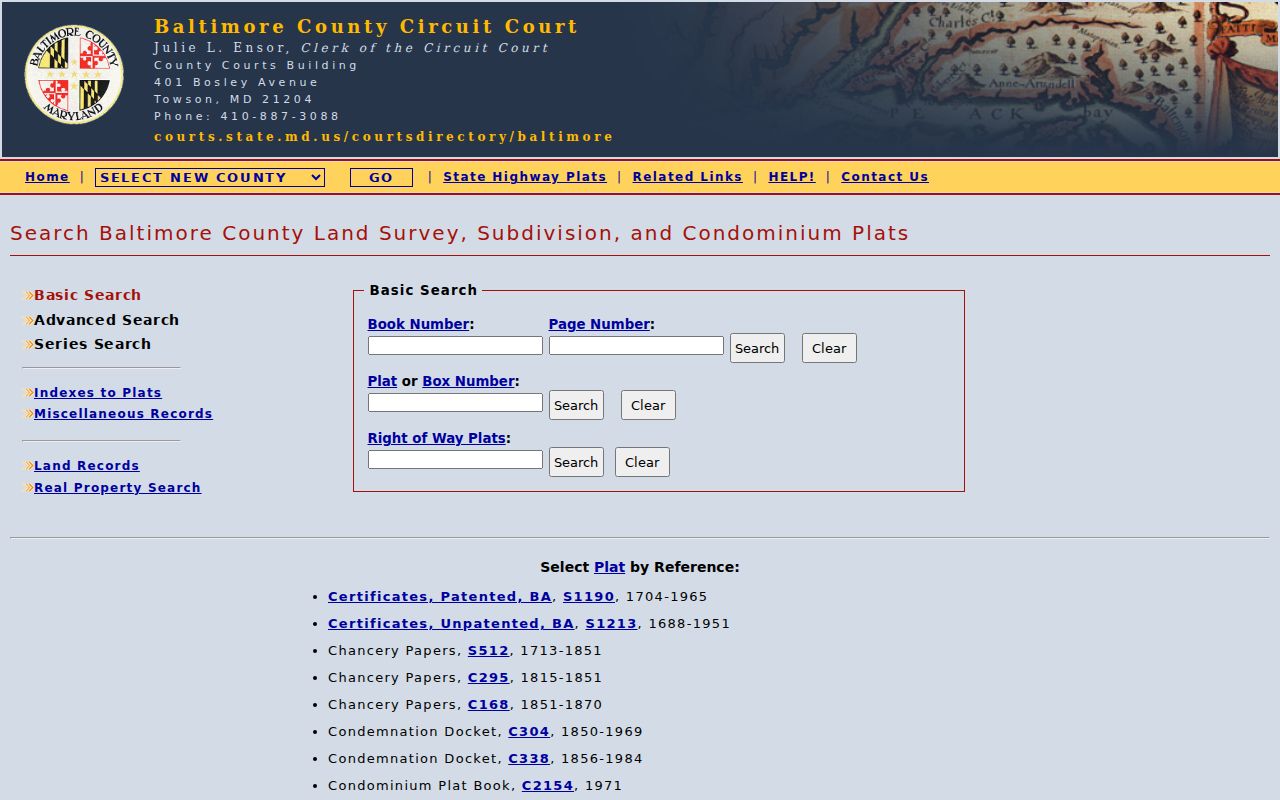 Woodlawn public records search for Baltimore County plats
